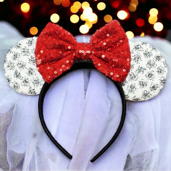 Accessories - Brand New Disney Cruella 101 Dalmations Ears Headband with Red Sequin Bow